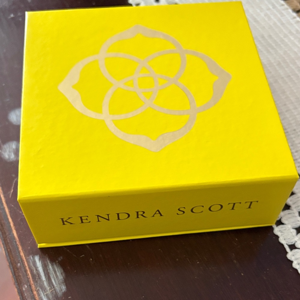 Kendra Scott Vibrant Yellow Box with Silver Logo